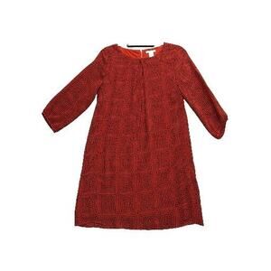 H&M Fall Dress Lined Sz 8 Orange Black Office Party